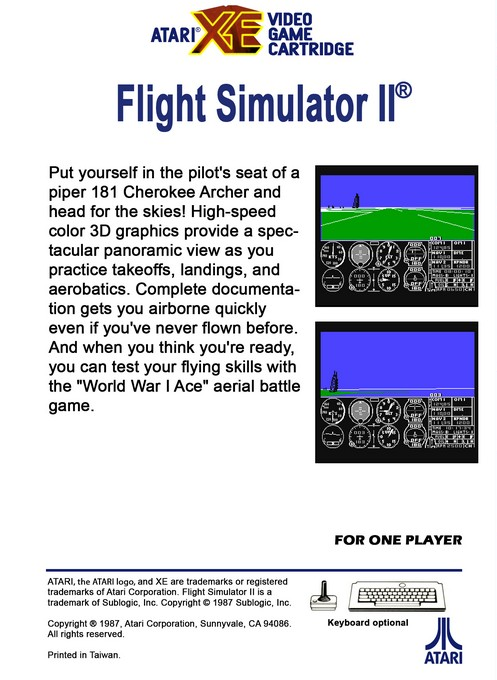 Flight Simulator 2 — box-2D-back (WOR)