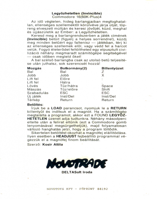 Invincible, The — box-2D-back (HU)