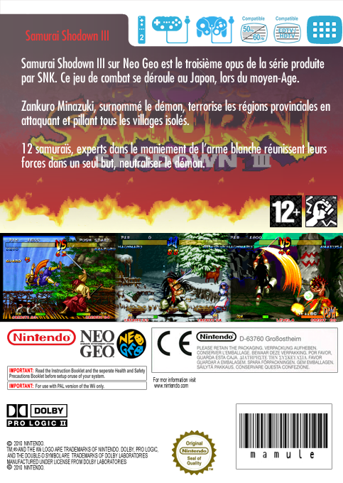Samurai Shodown 3 — box-2D-back (FR)