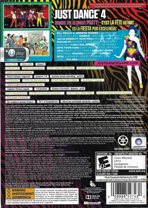 Just Dance 4 — box-2D-back (CA)