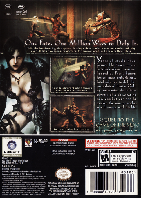 Prince of Persia - Warrior Within — box-2D-back (US)