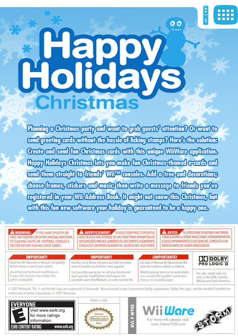 Happy Holidays : Christmas — box-2D-back (US)