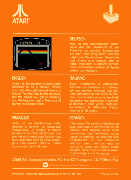 Breakout - Breakaway IV — box-2D-back (EU)
