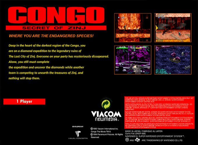 Congo - The Movie - Secret Of Zinj — box-2D-back (WOR)