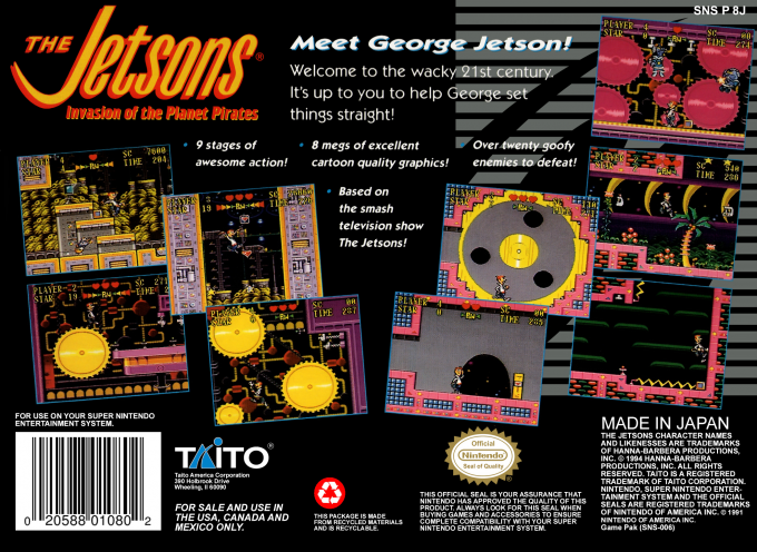 Jetsons - Invasion Of The Planet Pirates, The — box-2D-back (US)