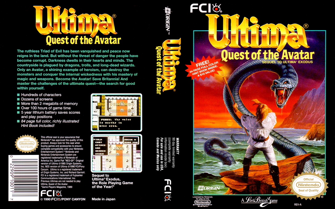 Ultima - Quest Of The Avatar — box-texture (US)