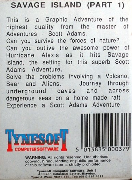 Savage Island Part 1 — box-2D-back (WOR)