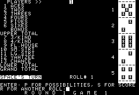 Yahtzee — ss (WOR)