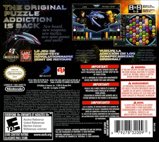 Puzzle Quest - Galactrix — box-2D-back (US)