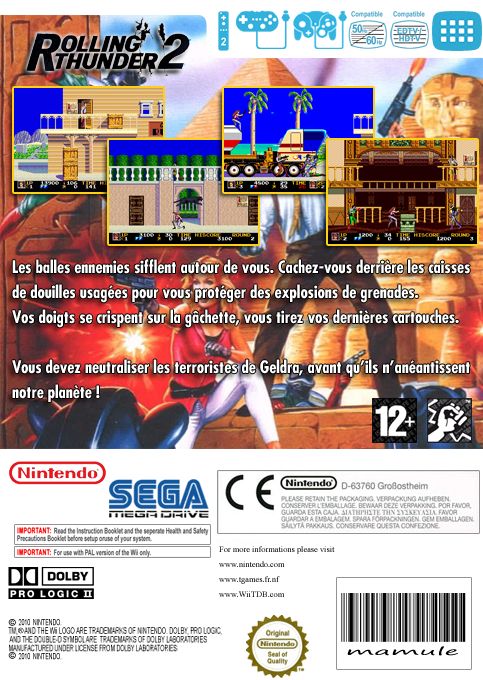 Rolling Thunder 2 — box-2D-back (FR)