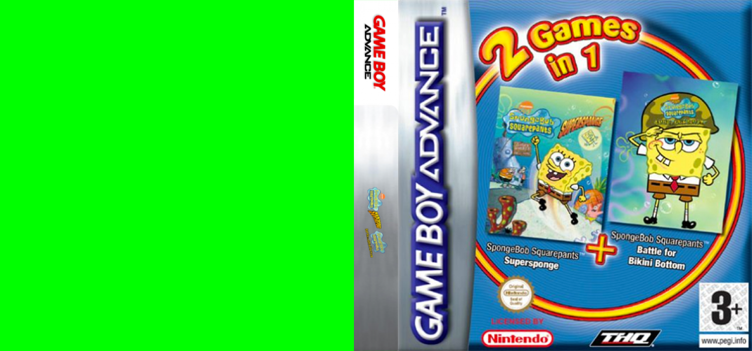 2 Games in 1 - SpongeBob SquarePants - SuperSponge + SpongeBob SquarePants - Battle for Bikini Bottom — box-texture (EU)