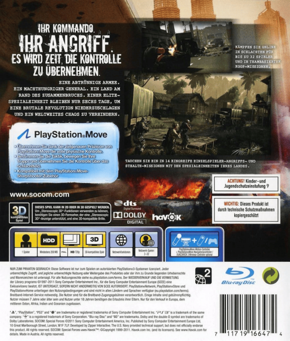 SOCOM - Special Forces — box-2D-back (DE)