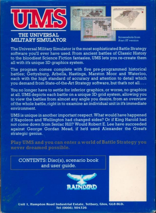 UMS - The Universal Military Simulator — box-2D-back (EU)