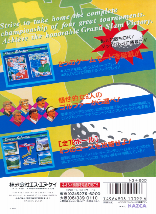 Neo Turf Masters — box-2D-back (JP)
