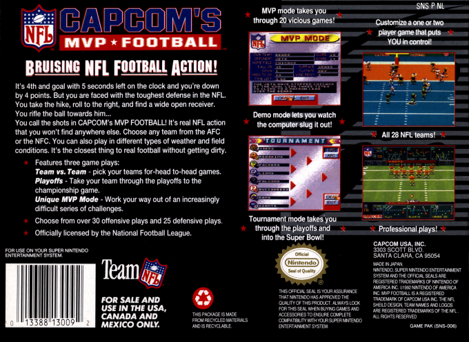 Capcom's MVP Football — box-2D-back (US)