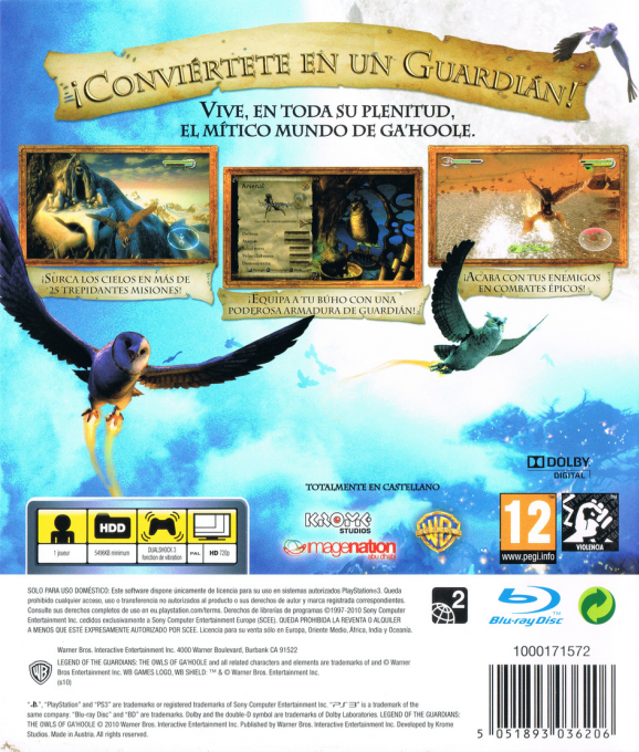 Legend of the Guardians - The Owls of Ga'Hoole — box-2D-back (SP)