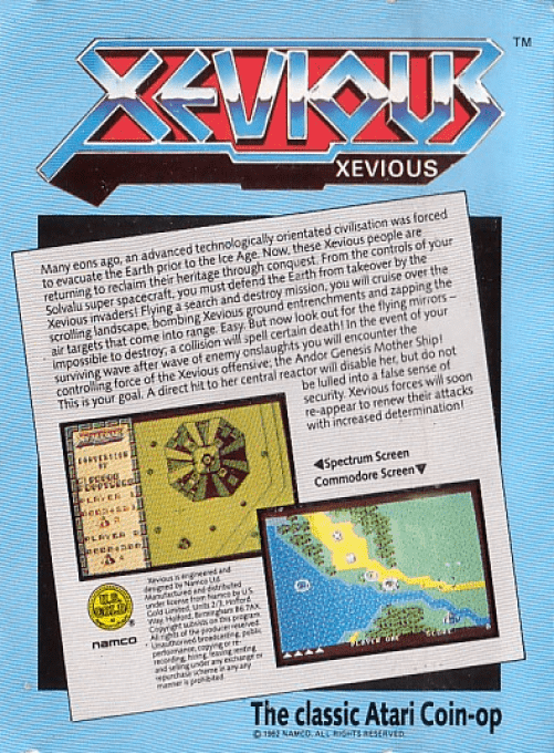 Xevious — box-2D-back (EU)