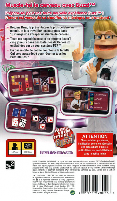 Buzz! Brain Bender — box-2D-back (FR)