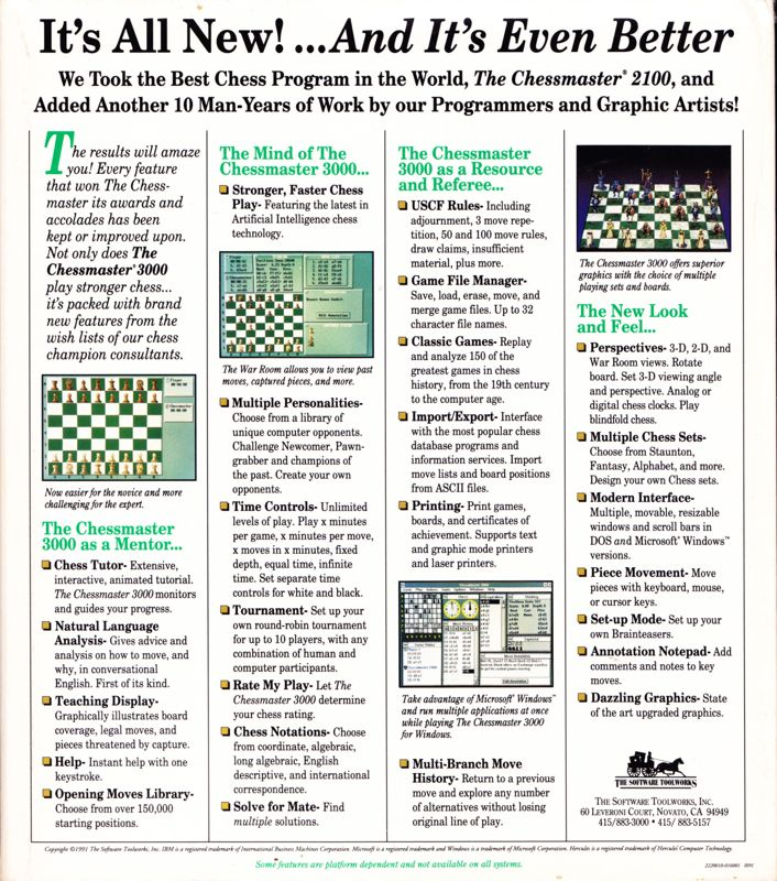 Chessmaster 3000, The — box-2D-back (US)