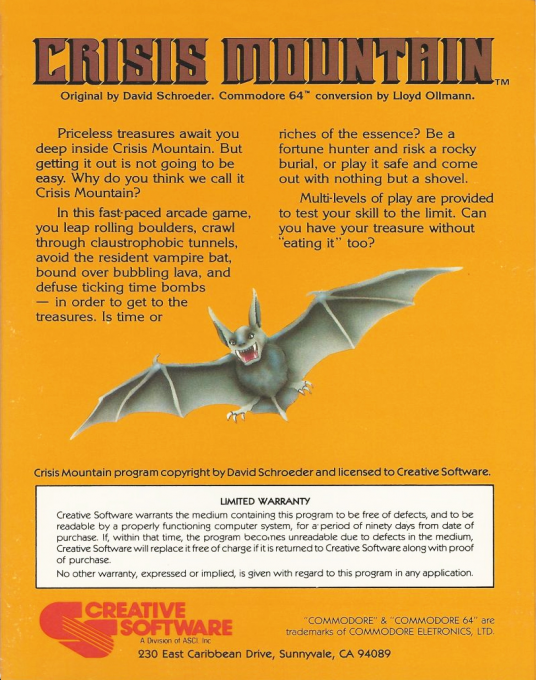 Crisis Mountain — box-2D-back (US)
