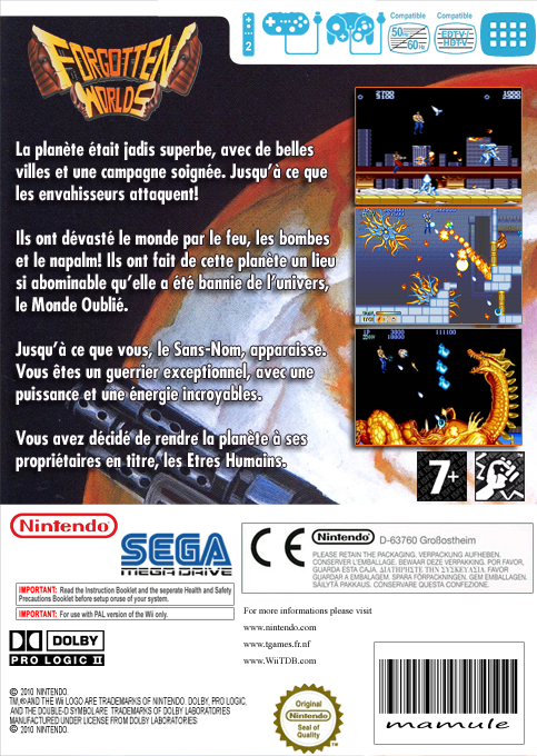 Forgotten Worlds — box-2D-back (FR)