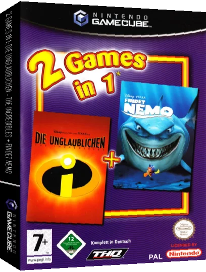 2 Games in 1 - Disney-Pixar Les Indestructibles + Disney-Pixar Le Monde de Nemo — box-3D (DE)