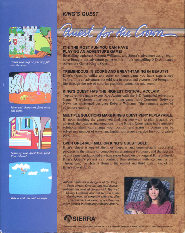 King's Quest 1 - Quest for the Crown — box-2D-back (US)