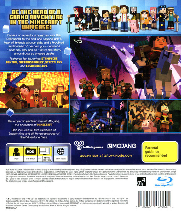 Minecraft - Story Mode - A Telltale Games Series - The Complete Adventure — box-2D-back (AU)