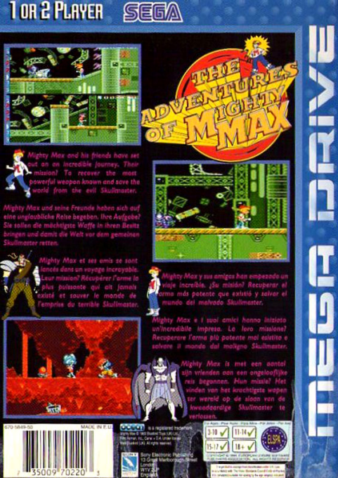 Adventures Of Mighty Max, The — box-2D-back (EU)