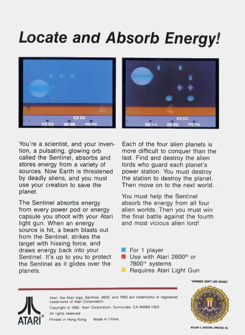Sentinel — box-2D-back (US)