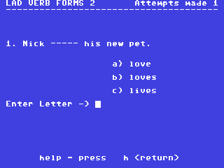 LAD Verb Forms II — ss (WOR)