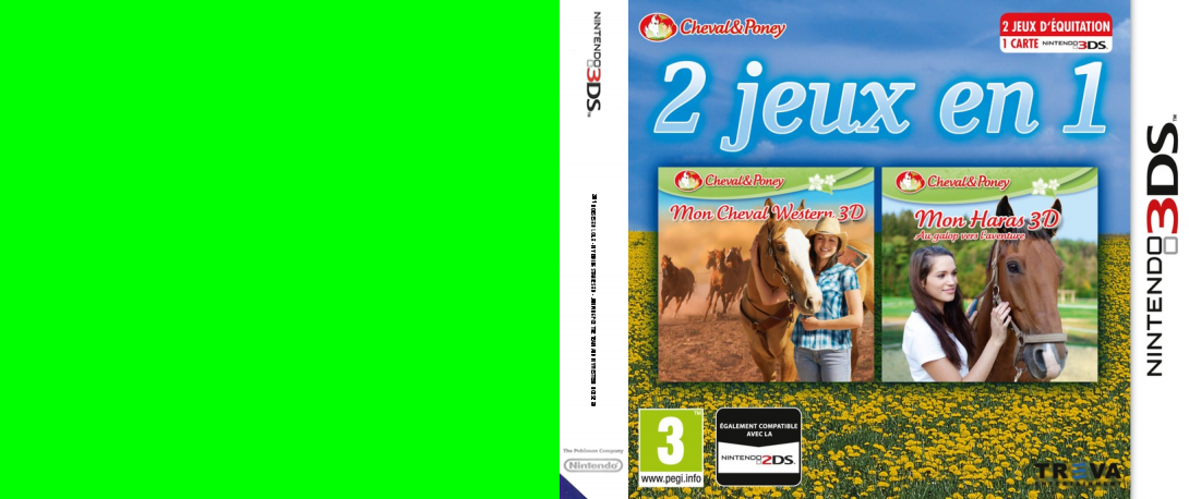 2in1 Horses 3D Vol.3 - My Riding Stables 3D - Jumping for the Team and My Western Horse 3D — box-texture (EU)