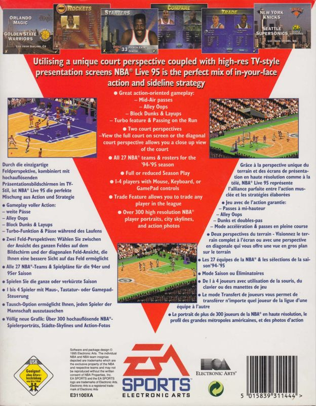 NBA Live 95 — box-2D-back (EU)