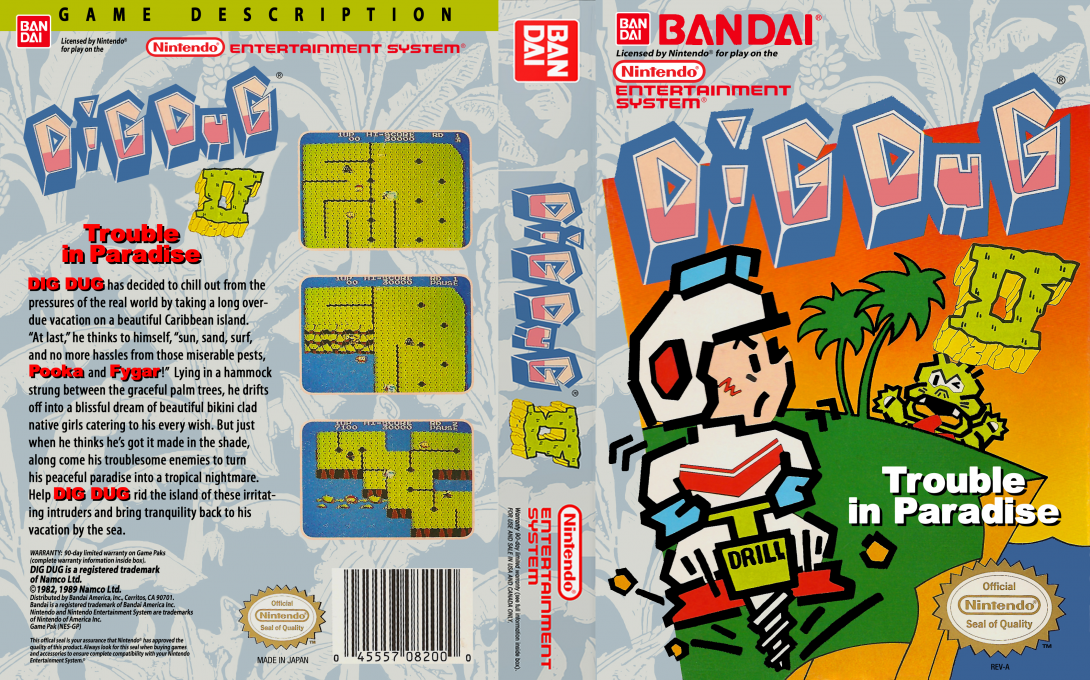 Dig Dug II - Trouble in Paradise — box-texture (US)