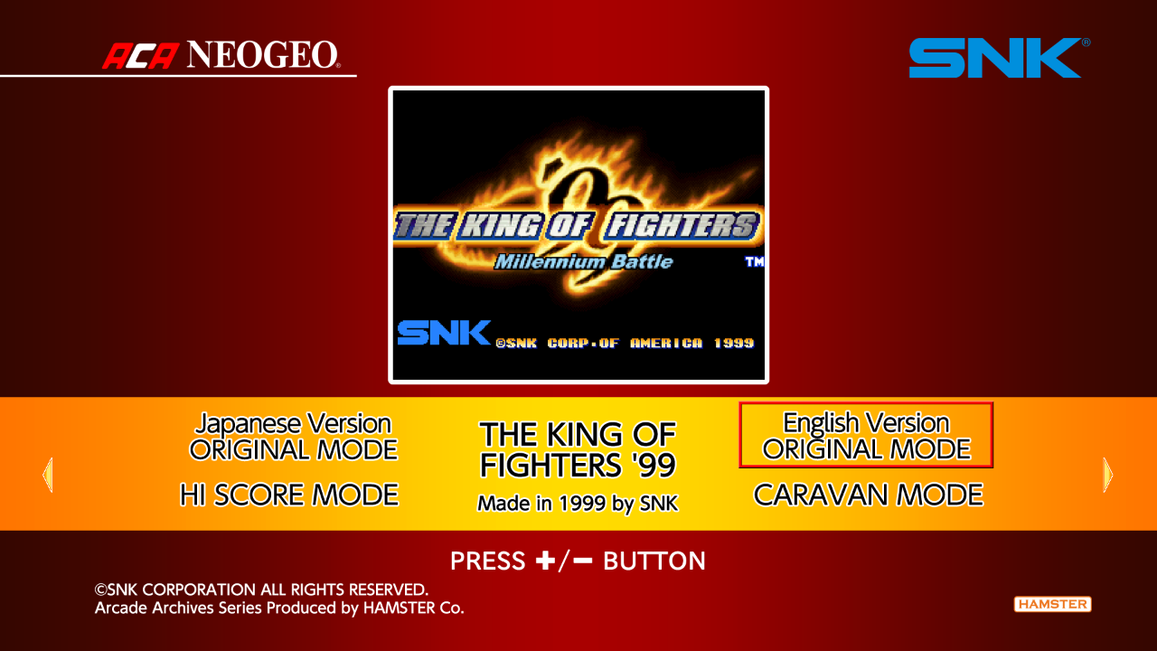 Aca Neogeo The King Of Fighters '99 — sstitle (WOR)