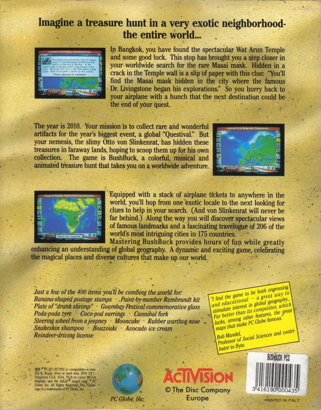 Bush Buck - A global treasure hunt — box-2D-back (EU)