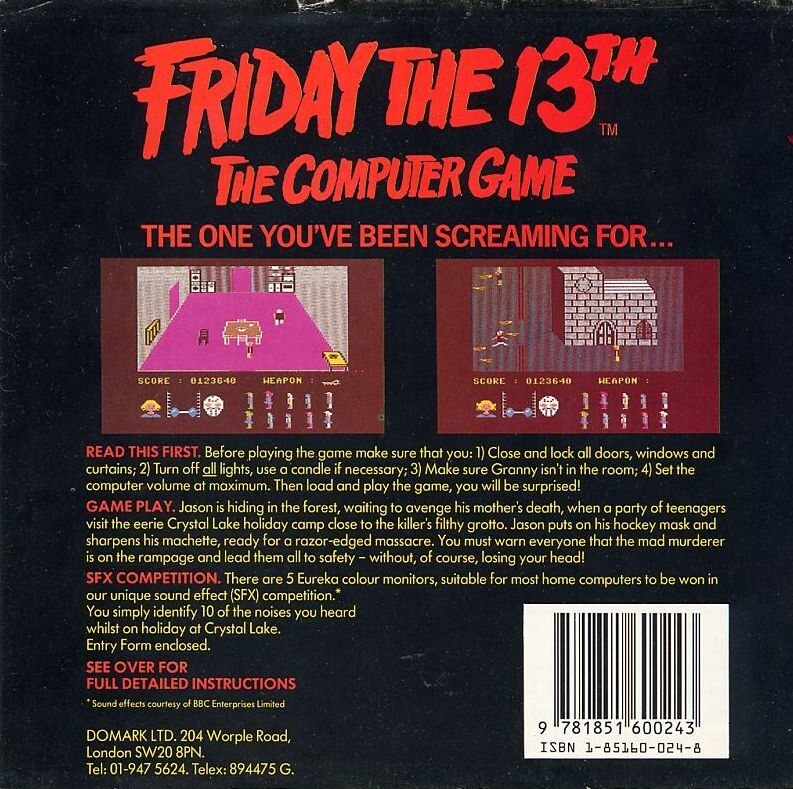 Friday The 13th — box-2D-back (UK)