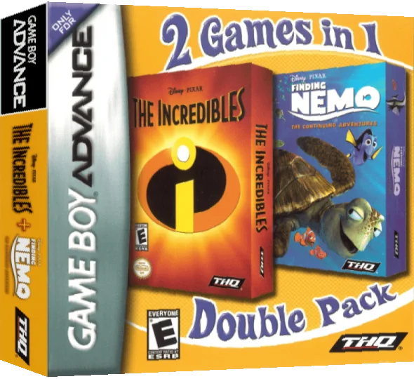 2 Games in 1 - Finding Nemo - The Continuing Adventures + The Incredibles — box-3D (US)