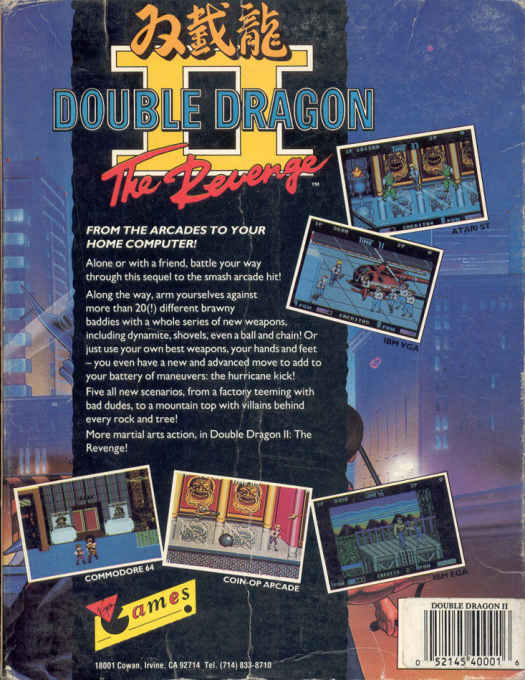 Double Dragon 2 - The Revenge — box-2D-back (US)