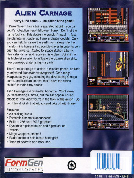 Alien Carnage — box-2D-back (US)