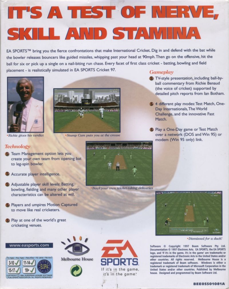 Cricket 97 — box-2D-back (US)