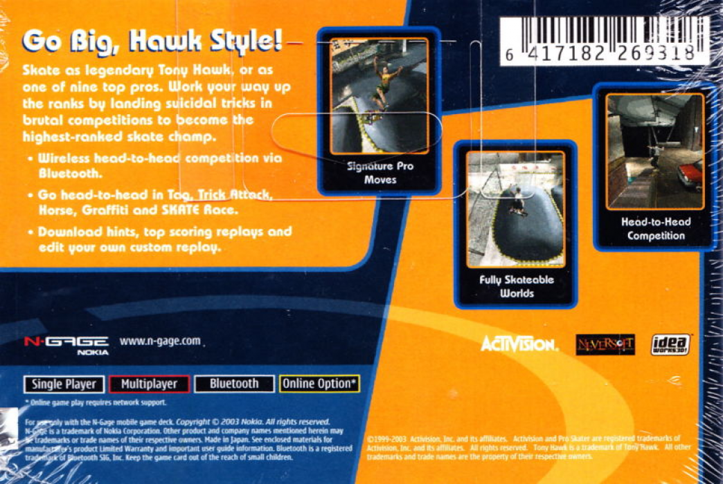 Tony Hawk's Pro Skater — box-2D-back (AU)