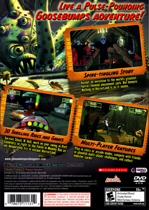Goosebumps HorrorLand — box-2D-back (US)