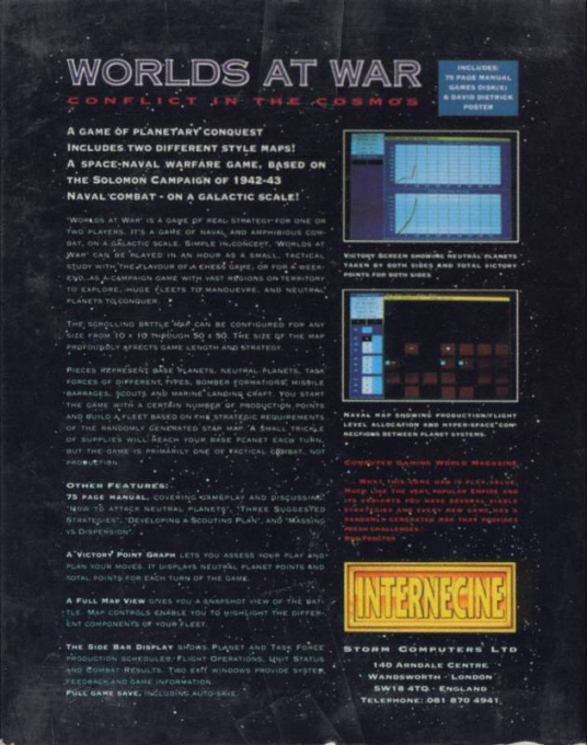 Worlds at War - Conflict in the Cosmos — box-2D-back (US)
