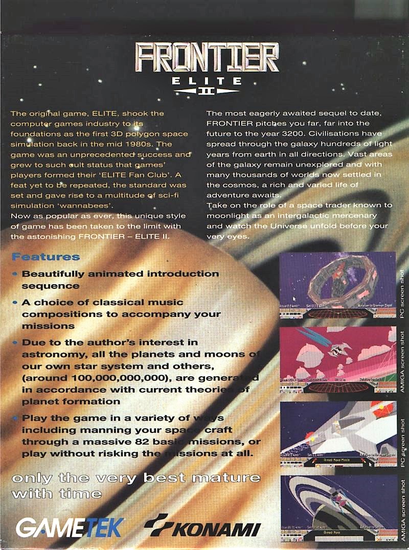 Frontier - Elite 2 — box-2D-back (UK)