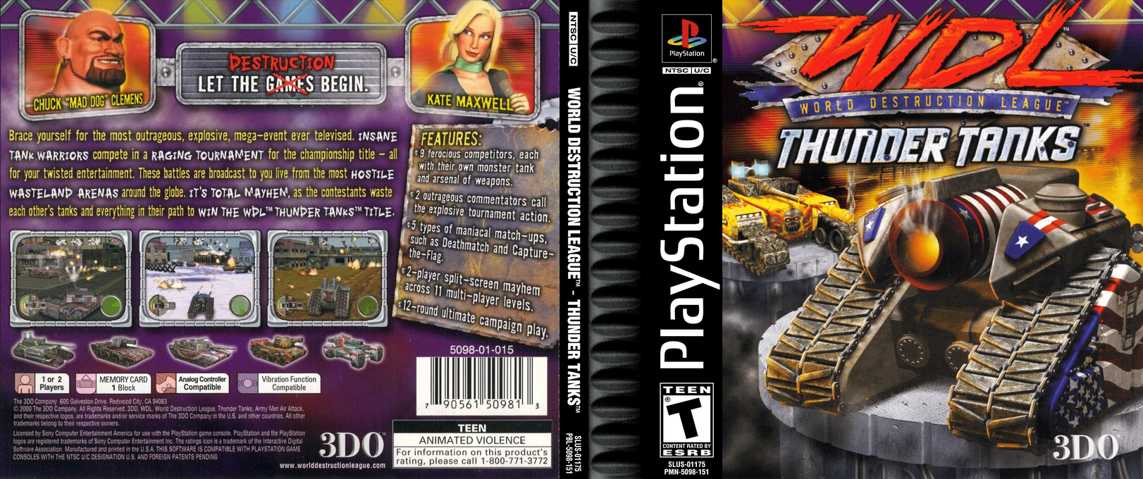 World Destruction League - Thunder Tanks — box-texture (US)