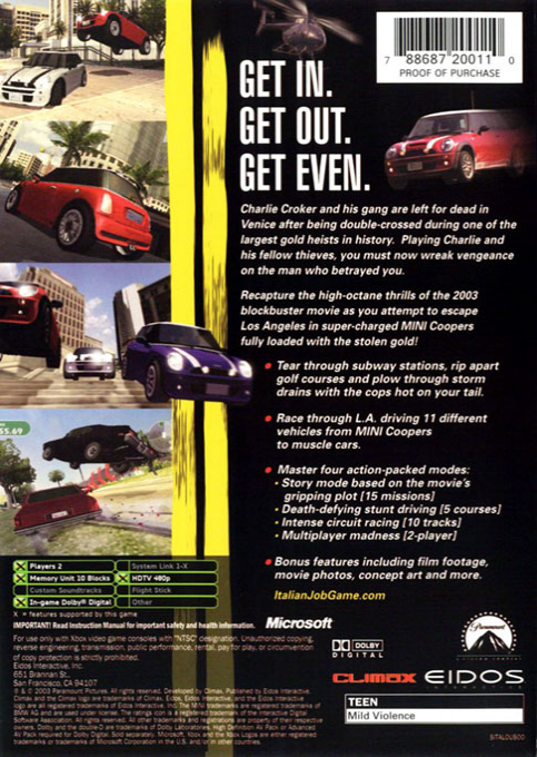Italian Job, The — box-2D-back (US)