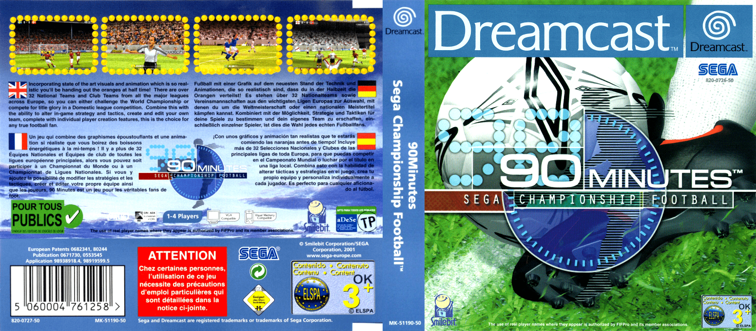 90 Minutes - Sega Championship Football — box-texture (EU)