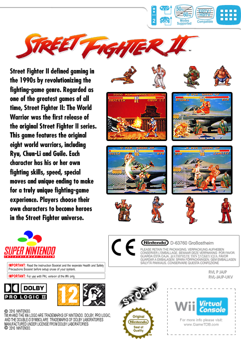 Street Fighter II : The World Warrior — box-2D-back (EU)