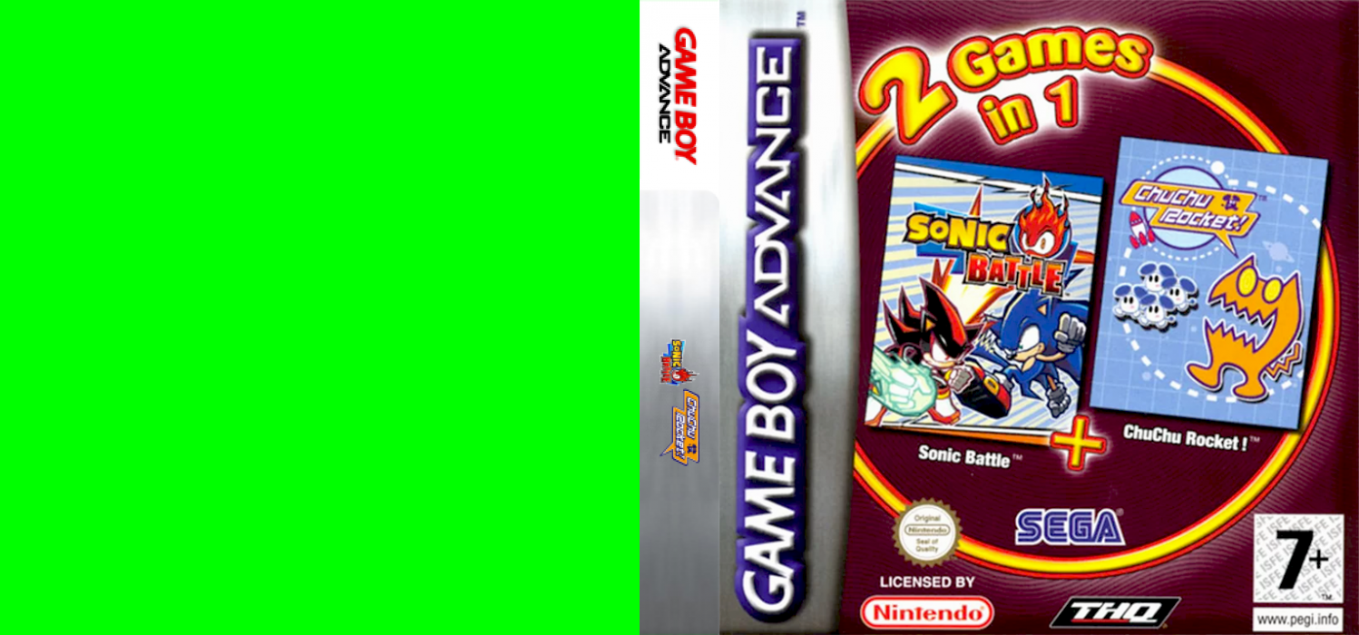 2 Games in 1 - Sonic Battle + ChuChu Rocket! — box-texture (EU)